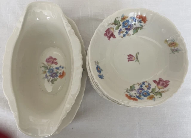 Vintage Syracuse China O.P.CO. Flowers - Party set ~ 3