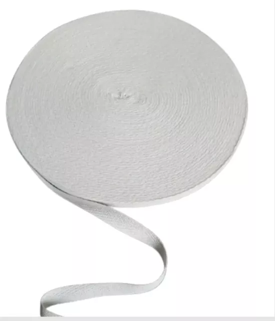 Herringbone weißes Band Gurtband Bindemittel Köperband Jagd 1 cm x 3 Meter