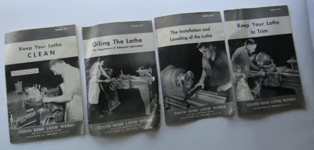 4 South Bend Lathe Works Bulletin's   H-1, H2, H3, H4