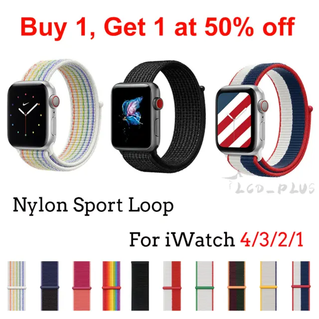 Woven Nylon Band for Apple Watch Sport Loop iWatch Series 4/3/2/1 38/42/40/44mm