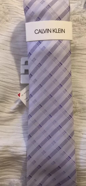 Calvin Klein Men's Silk Blend Tie ~ Purple ~ Plaids & Checks ~ MSRP: $69.50