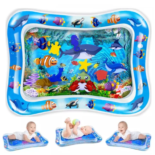 Tummy Time Baby Water Mat Infant Slapped Toys Inflatable Play Mat for 3-9 Months