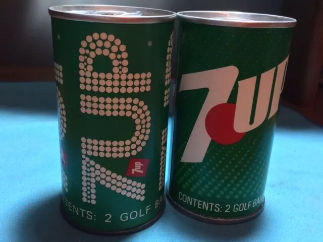 7 UP Soda Pop Cans: 2 pack Vintage Logo Golf Balls