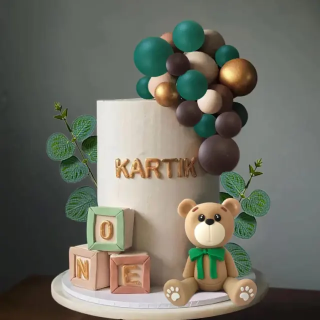 28Pcs/Set Bear Cake Decoration Cartoon Balloons Cake GX Topper D Kids U7C1