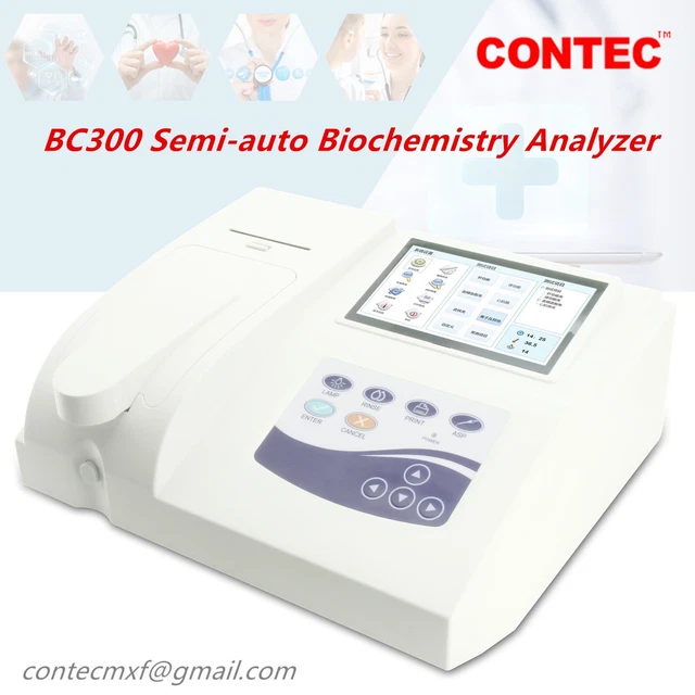 BC300 Semi-auto Biochemistry Analyzer analyzing blood touch screen printer alarm