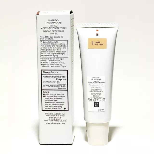 Protección contra la humedad tintada Shiseido The Skincare FPS 21 1 luz 2,1 oz 2