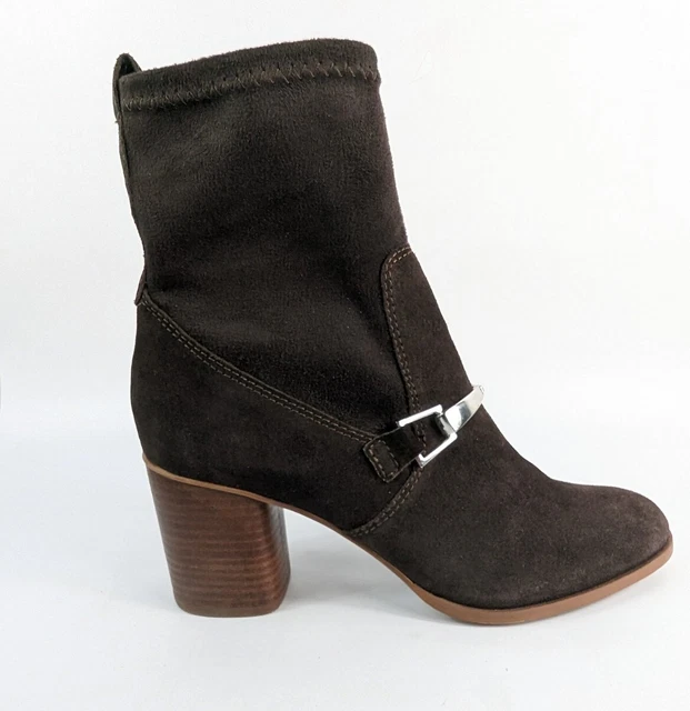 NEXT Marron Cuir Daim Talon Bloc Bottines UK 8 Ue 42 Neuf
