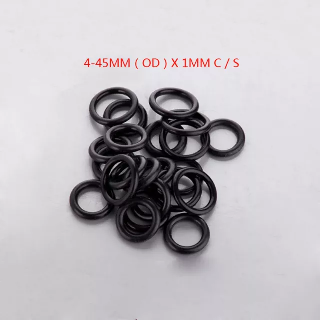 Pack of 10/50/100 Metric Nitrile Rubber O Rings 1mm Cross Section 4mm-45mm OD