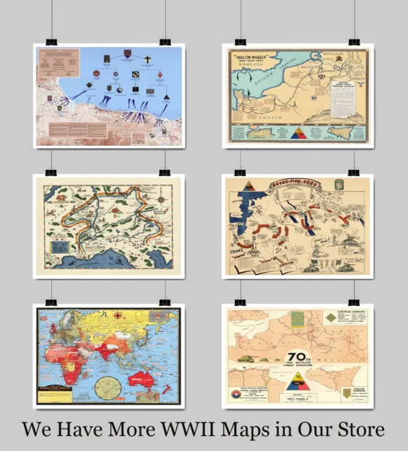278th Engineer Combat Bn. In Europe - WW2 WWII Poster - World War 2 Map Print 3