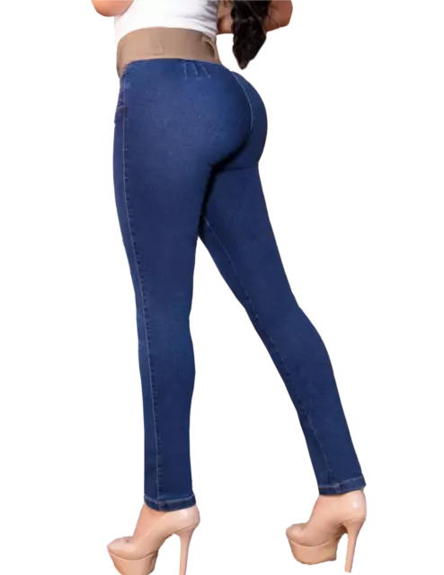 Butt Lifter Women Jeans High Rise Waist Levanta Cola Colombiano Blue