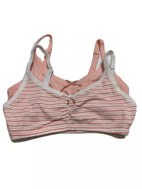 Joe Fresh Kid Girls' 2 Pack Bralette Pink & Striped Size M 7781