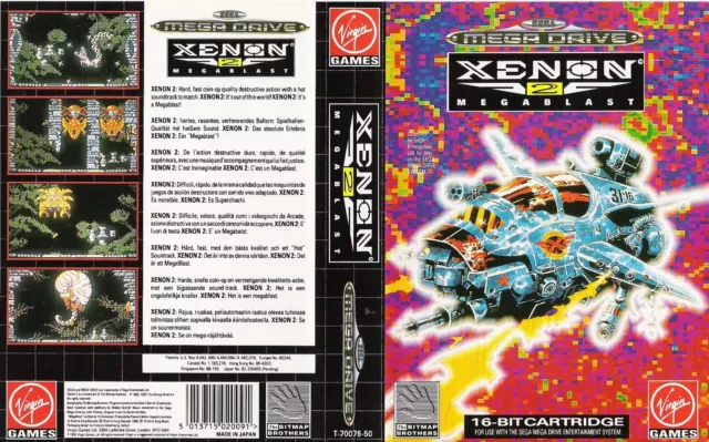 - Xenon 2 Megablast Mega Drive PAL Replacement Box Art Case Insert Cover only