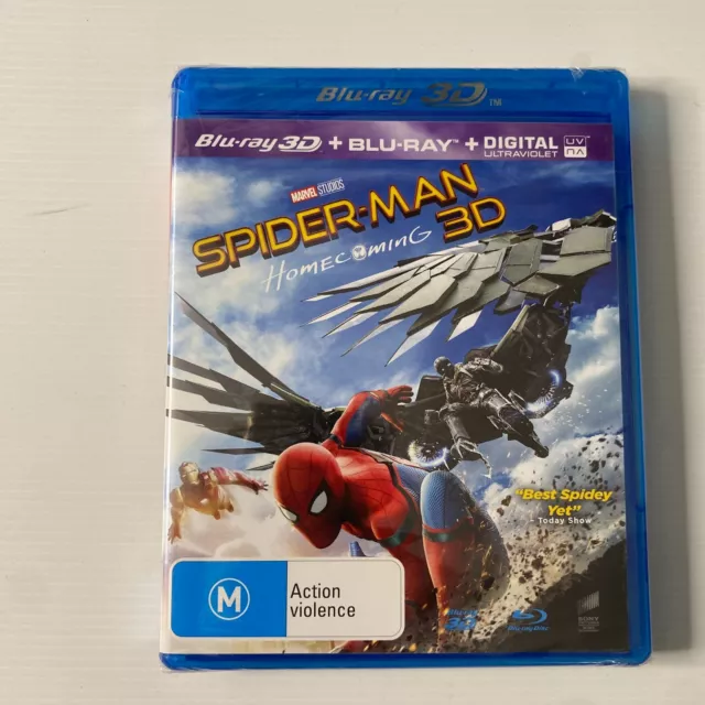 Spider-man Homecoming 3D Blu-ray + Blu-ray + Digital New & Sealed