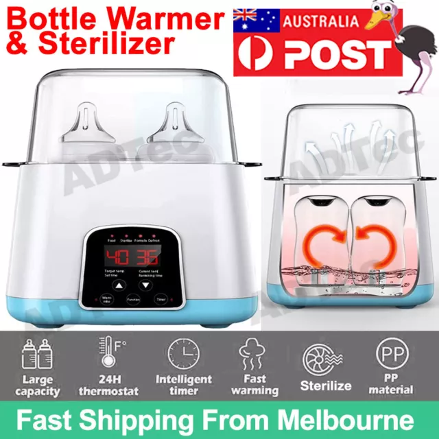 Baby Bottle Warmer, Dual Bottle 12-in-1 Fast Milk Warmer with 24H
