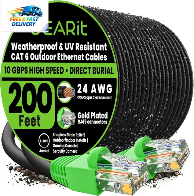 1x cavo patch CAT6 da 0,5 m S/FTP schermatura PIMF CAT.6 cavo di rete RJ45 cavo Ethernet DSL router LAN switch modem pannello patch - nero - 1 pezzo