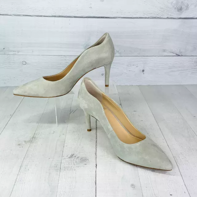 Vince Camuto Womens Shoe Jaynita Point Toe Pump Heel Gray Suede Size 7.5 M  | 38