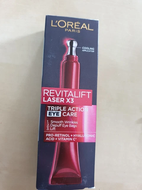 LOREAL PARIS NEW Revitalift Laser X3 Triple Action Eye Cream 15ml £12. ...