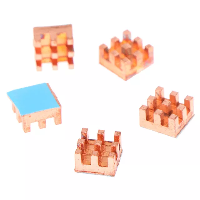 5Pcs Pure Copper Heat Sink Memory RAM Adhesive Back Cooling For MOS IC Chips HY2