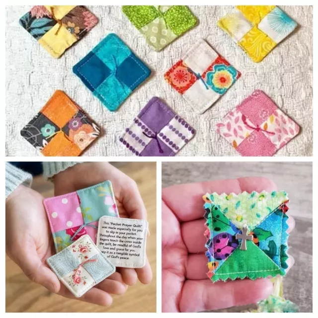 Miniature Inspirational Pocket Quilt Shabby Fabrics Pocket Prayer Quilt