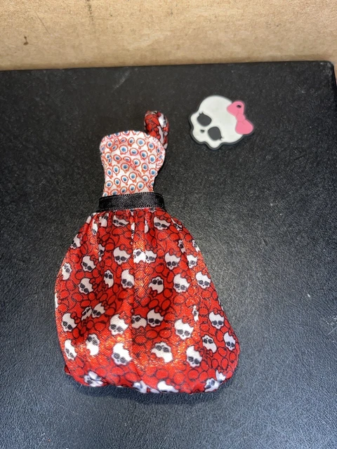 Monster High Dolls Spares Ghoulia Yelps Dot Dead Gorgeous Red Dress VGC