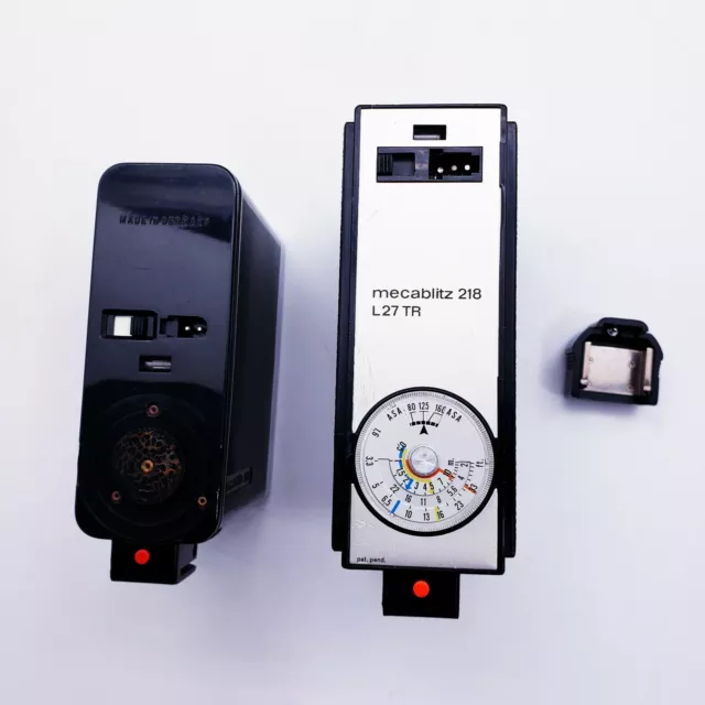 Vintage METZ Mecablitz 218 L27 TR and Metz 184 Flash w/ Canon Hot Shoe Adaptor 3