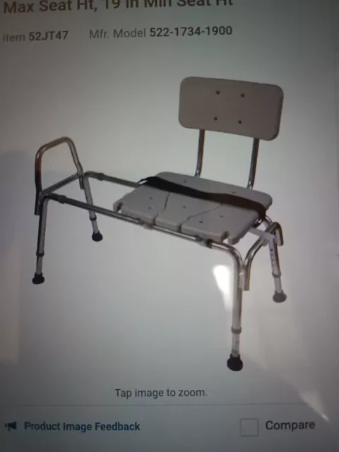 DMI 522-1734-1900 Sliding Shower Chair Transfer Bench