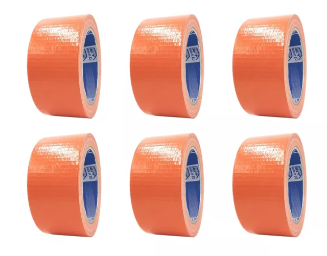 ACIT Ruban Toilé Américain Orange lot de 6 rouleaux 50mm x 25m idéal pour rép...