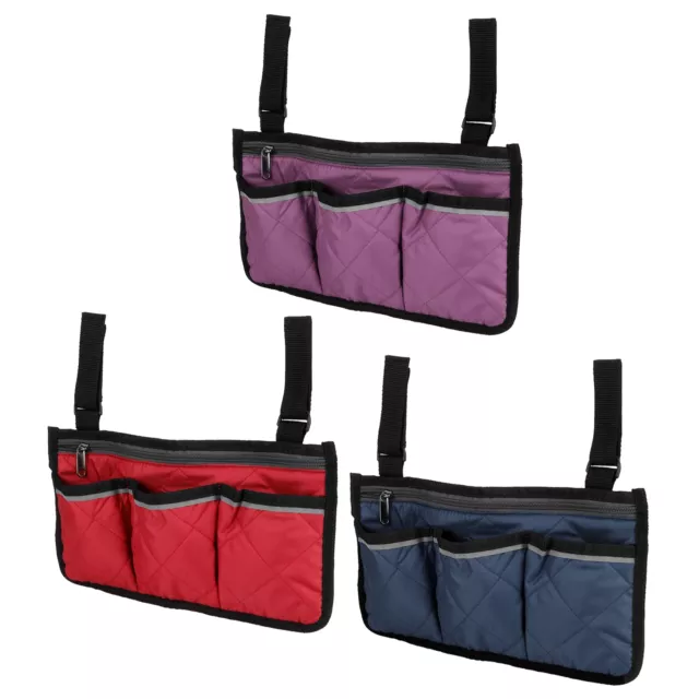 Bolso colgante lateral multifuncional para silla de ruedas bolsa de almacenamiento para silla de oficina reposabrazos HG