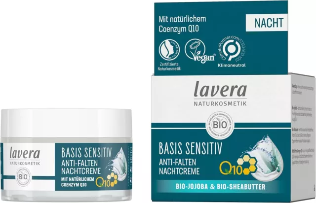 LAVERA  Basis Sensitiv con Q10 Crema di Notte "Antirughe" 50ml. BIO