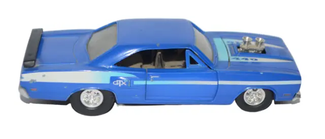 Tootsietoy 1969 Plymouth GTX coche diecast 1:32 azul modelo vintage