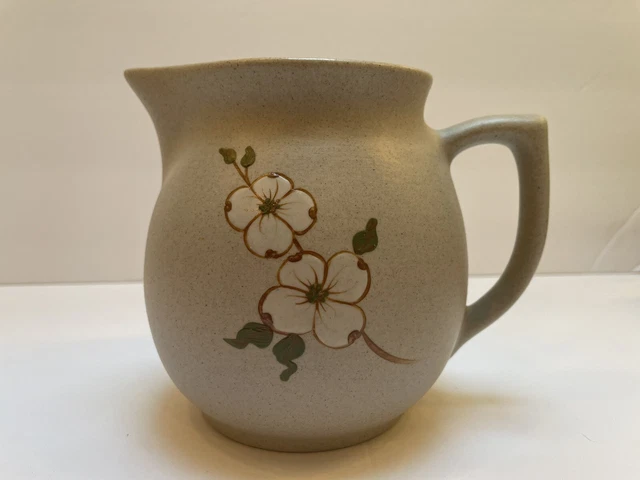 Vintage Pigeon Forge Art Pottery Pitcher Dogwood Design