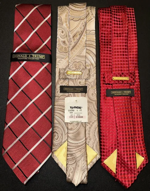 DONALD TRUMP NWT Tie Lot of 3 Plaid Paisley RED Republican President GOP NEW