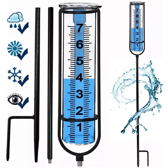 Rain Gauge with Stake Detachable Freeze Proof Rain Gauge Measuring Meter Outdoor