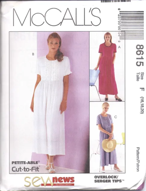 8615 UNCUT Vintage McCalls Pattern Misses Dress SEWING FF Nap Cottagecore