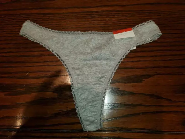 Nwt Charter Club 100% Cotton Thong Panties Heather Grey Xs Xl Xxl