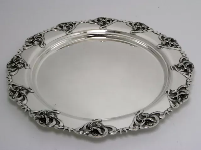 William Kerr Art Nouveau Sterling Silver Tray Iris Pattern