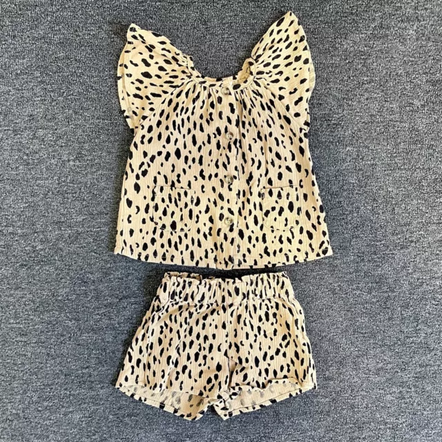 Seed Heritage Baby Girl Brown Leopard Print Summer Outfit Size 00