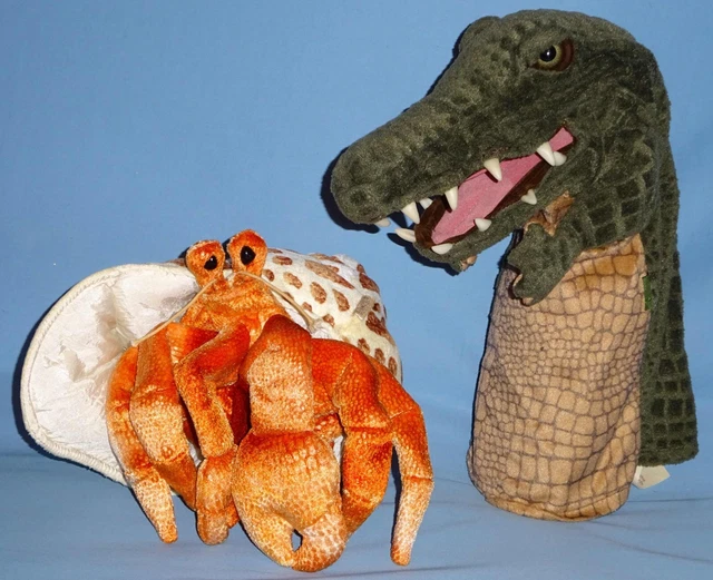 FOLKMANIS HAND PUPPET-HERMIT Crab w/Conch Shell-Crocodile Stage puppet