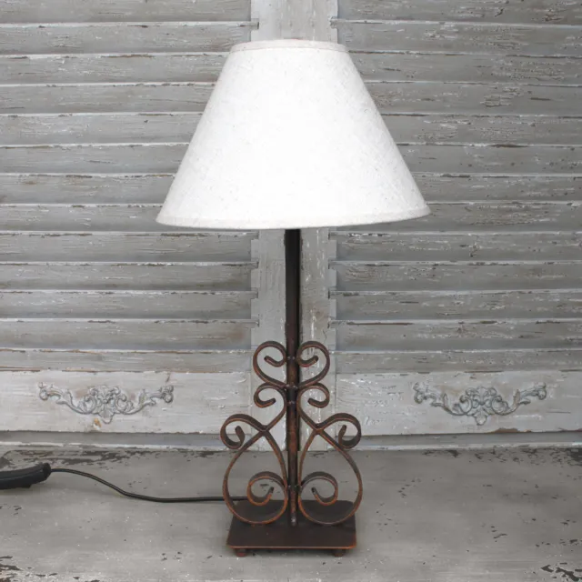 Tischlampe Metall Tischleuchte Shabby Nachttischlampe Vintage Landhausstil Lampe