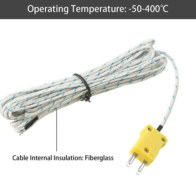 K Type Connecteur Thermocouple Température Sonde Capteur Mesure Gamme -50 to400