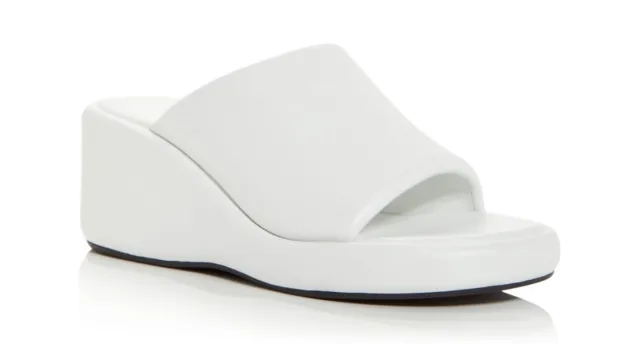 NIB BALENCIAGA Women's Chunky Wedge Slide Sandals, size 10 US/ 40 EU,White/Black