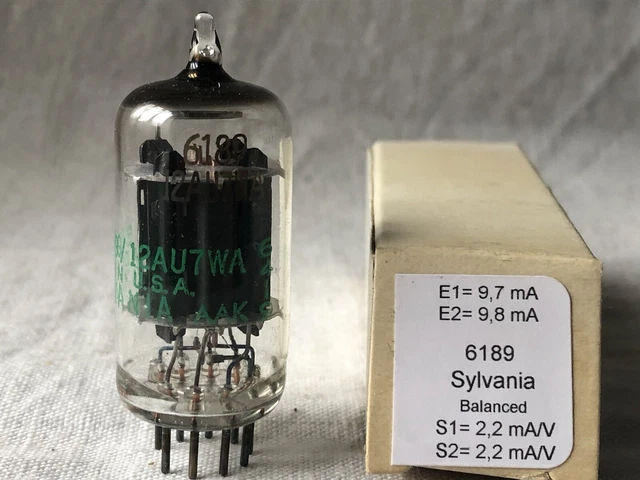 Tube électronique Sylvania ECC82 / 12AU7WA - Neuf NOS Sous Boîte (6189 CV4003)