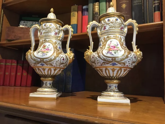 Monumental Pair of 18th/19th Century Sevres-Style Porcelain Vases - Rare Form