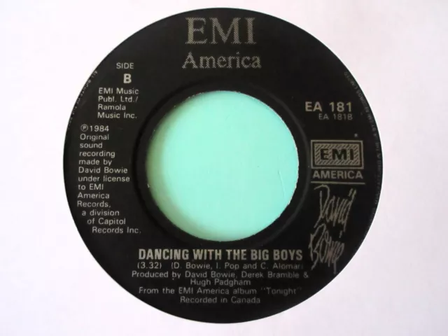 David Bowie-Blue Jean/Dancing With The Big Boys 7" Vinyl Single 1984 Emi America 3