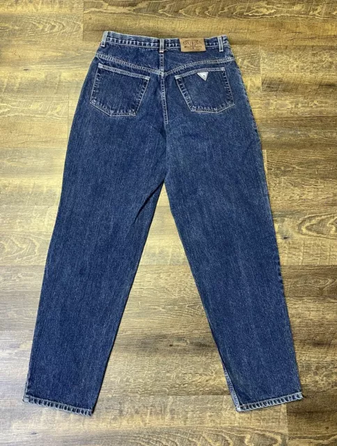 Vintage 90s Guess Jeans Men 34 Denim Triangle 10075 High Rise Tapered USA Made