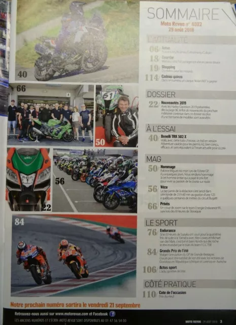 Moto Revue n°4082 | 29 Aout 2018 | Nouveautés 2019  *Mag.Neuf 2