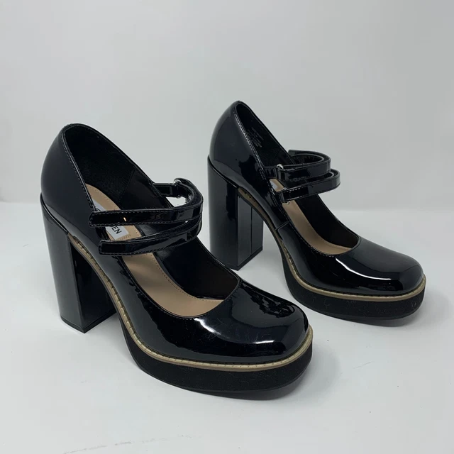STEVE MADDEN TWICE Platform Mary Jane Pump Heel Women's 9.5M Black