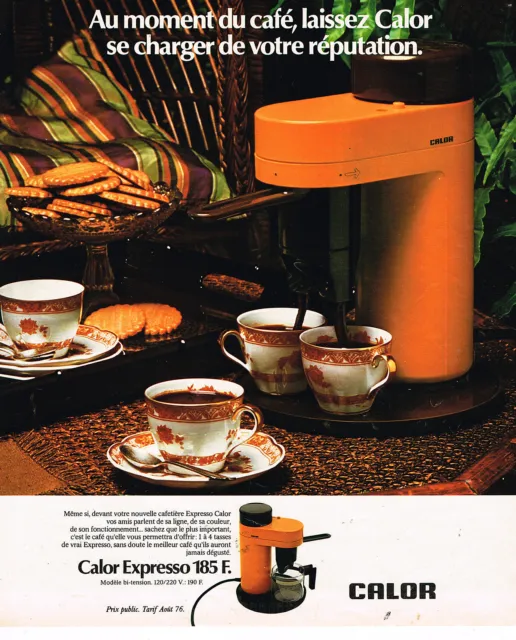 PUBLICITE ADVERTISING 084  1975  CALOR  cafetière éléctrique EXPRESSO
