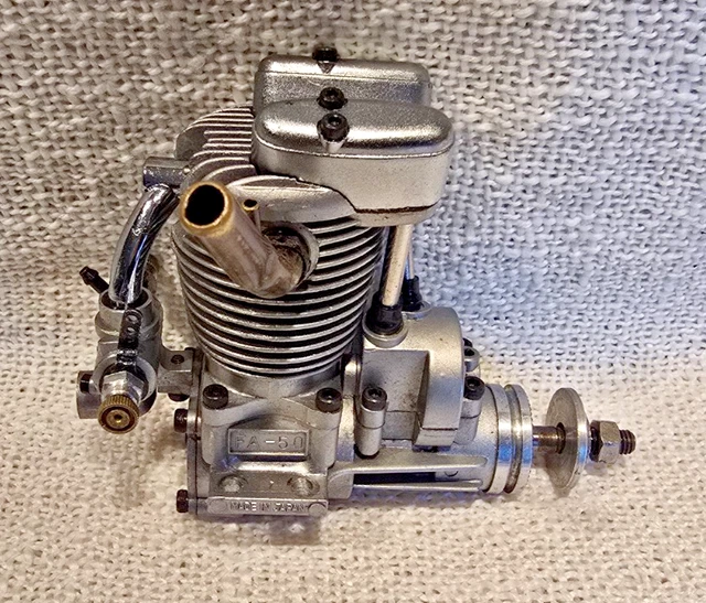 Moteur D'avion Radiocommandé SAITO FA-50 - 4 Temps, Tête Hémisphérique, Neuf D'origine Japon