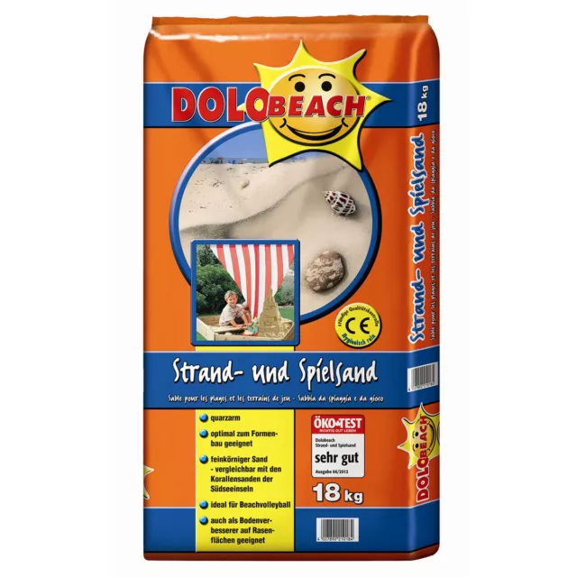 Strand- & Spielsand DOLOBeach 18 kg ÖKO-Test SEHR GUT Sandkasten-Sand Sandkiste